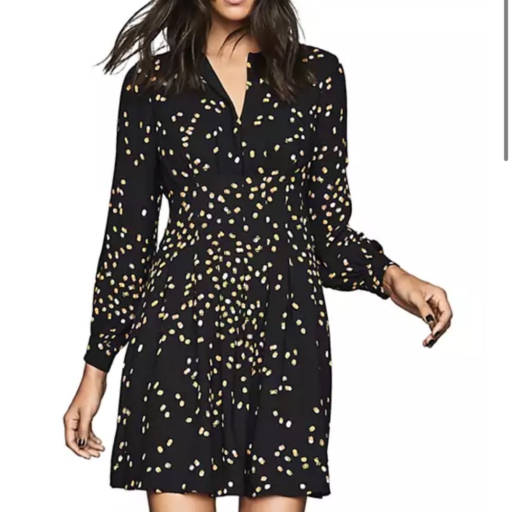 Reiss Arabella Spot Print Flared Mini Dress